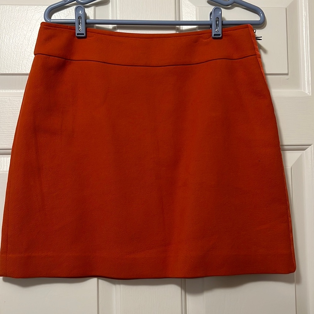 Ann Taylor Petite orange cotton blend skirt, fully lined, size 10P